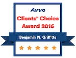 Avvo Clients' Choice Award 2016 | Benjamin N. Griffitts | 5-star